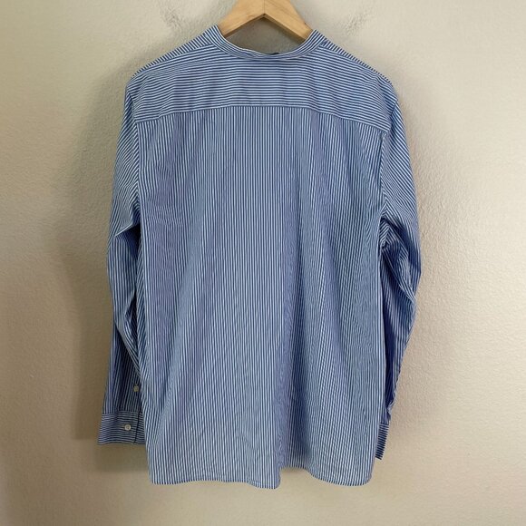 Chaps Womens XL Blue Stripe Long Sleeve Tunic Top With Embroidered Front Shirt - Picture 9 of 9